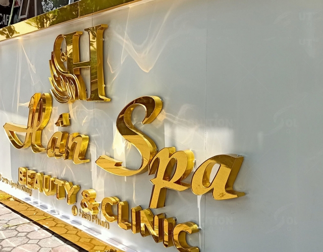 Bảng hiệu Alu Chữ Nổi Khách Hàng Hân Spa