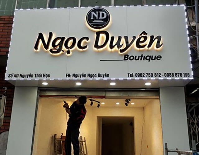 Bảng hiệu Alu Chữ Nổi Khách Hàng  Ngọc Duyên